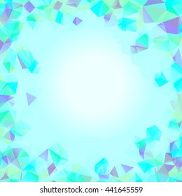 Shades of cyan blue abstract polygonal geometric background