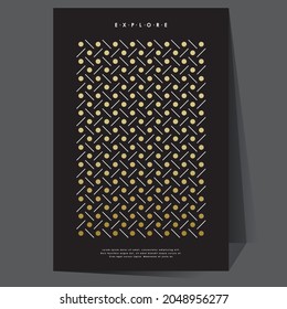 Shades of gold. geometric poster with gradient mesh.