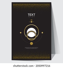 Shades of gold. geometric poster with gradient mesh.