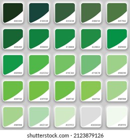 Shades Green Swatch Color Palette Neomorphism Stock Vector (Royalty ...