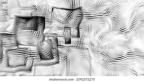 In shades of grey abstract texture created with Gradient flow and 3D structure imitate the movement of liquid or wind. Vibrant colors, volumetric waves and digital noise create a sense of depth and