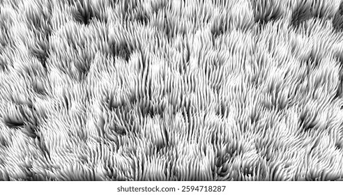 In shades of grey abstract texture created with Gradient flow and 3D structure imitate the movement of liquid or wind. Vibrant colors, volumetric waves and digital noise create a sense of depth and dy