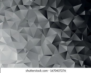 Shades Of Grey Low Poly Background. Geometric Vector Illustration Mosaic Made Of Triangles.