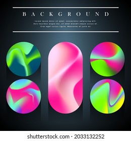 Shades of holographic. Futuristic holographic poster with gradient mesh.