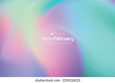 Shades of holographic. Futuristic holographic poster with gradient mesh.