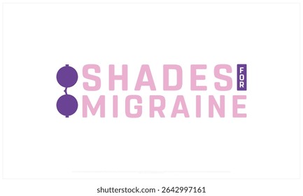 Shades for Migraine design on white background, Typographic Design of Shades for Migraine Day, Vector Design of Shades for Migraine, Shades for Migraine