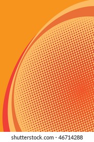 Tons de plano de fundo de meio-tom laranja com pontos e espaço de cópia