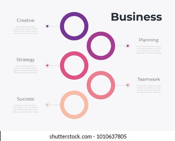 Shades of purple infographic template with a steps for success. Business circle template with options for brochure, diagram, workflow, timeline, web design - Everything built on transparent background