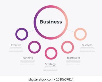 Shades of purple infographic template with a steps for success. Business circle template with options for brochure, diagram, workflow, timeline, web design - Everything built on transparent background