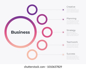 Shades of purple infographic template with a steps for success. Business circle template with options for brochure, diagram, workflow, timeline, web design - Everything built on transparent background