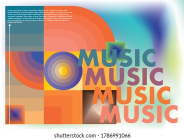 Shades of saturated purple color abstract musical background. Design of different musical instruments, vector illustration. Advertisement Poster, Brochure, Flyer, Invitation Card Vector Illustration