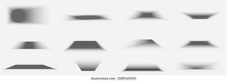 Shades of shadows for square and rectangular boxes.Vector realistic illustration.EPS 10.