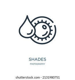 shades thin line icon. shade, style linear icons from photography concept isolated outline sign. Vector illustration symbol element for web design and apps.