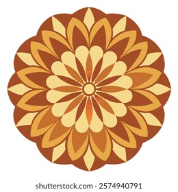 Shades of Yellow and Brown Handcrafted Mandala Art for Mindfulness and Meditation