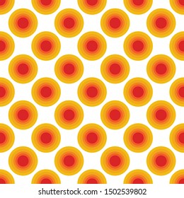 Shades of yellow are collected in a circle on white background. Seamless abstract design.