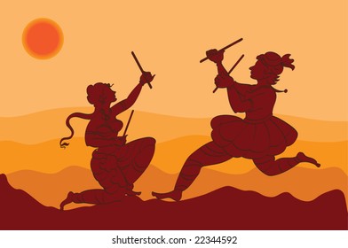 Shadow Art, Garba Traditional Dancers