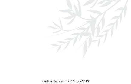 Sombra de una rama de bambú con hojas de Vector para la decoración abstracta, patrón de verano, diseño orgánico de la naturaleza . 