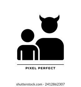 Shadow black glyph icon. Character archetype. Unconscious side of personality. Psychoanalytic theory. Silhouette symbol on white space. Solid pictogram. Vector isolated illustration