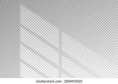 Shadow of blind from window. Blinds shade isolated on transparent background for overlay effect. Sun light. Reflected from jalousie on wall. Shadow sunlight. Shading from sunshine on mockup. Vector
