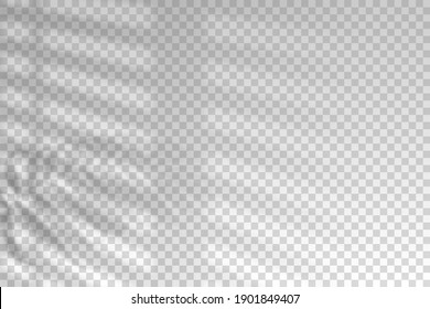 Shadow blinds. Light from window. Overlay effect. Shade jalousie transparent. Isolated background. Light window blinds. Reflected shadow on wall. Realistic soft shade blind. Horizontal mockup. Vector