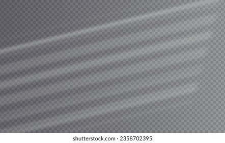 Schattenblinds auf transparentem Hintergrund. Sonnenlicht aus dem Fenster. Realistischer Schatten auf der Wandplatte. Schatten-3D-Vektorgrafik einzeln. Stocklizenzfrei