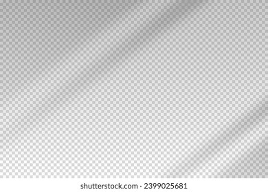 Shadow blinds. Sun light from window. Overlay effect. Shade jalousie transparent. Isolated background. Window blind. Reflection shadows on wall. Realistic soft shade. Horizontal shading mockup. Vector