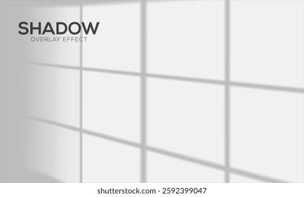 Shadow blinds. Sun light from window. Overlay effect. Shade jalousie transparent. Isolated background. Window blind. Reflection shadows on wall. Realistic soft shade. Horizontal shading mockup. Vector