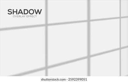 Shadow blinds. Sun light from window. Overlay effect. Shade jalousie transparent. Isolated background. Window blind. Reflection shadows on wall. Realistic soft shade. Horizontal shading mockup. Vector