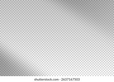 Shadow blinds. Sun light from window. Overlay effect. Shade jalousie transparent. Isolated background. Windows blind. Reflection shadows on wall. Reflected horizontal shading. Vector illustration