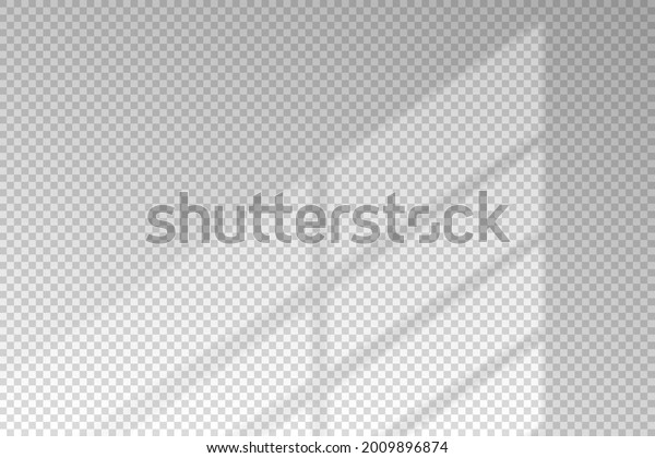 Shadow blinds. Sun light from window. Overlay\
effect. Shade jalousie transparent. Isolated background. Window\
blind. Reflection shadows on wall. Realistic soft shade. Horizontal\
shading mockup. Vector