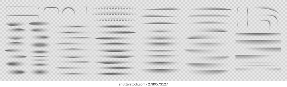 Shadow blur element with soft gradient oval and circular shapes on transparent background