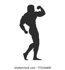 shadow of the bodybuilder in gray color