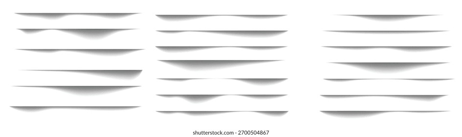 Shadow border. Realistic shadow sets That occurs at the edge of the paper.