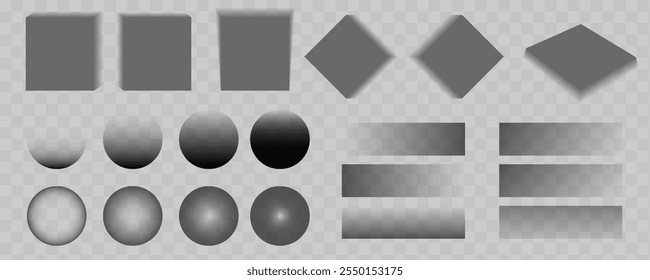 Vector de línea de papel de caja de sombra. Conjunto de divisor de marco de página 3D. Paquete de borde de sombra realista aislado. Ilustración de activo de diseño de elemento de superposición inferior para interfaz de Sitio web. Colección de diseño de borde de hoja.