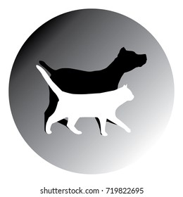 shadow of cat and dog