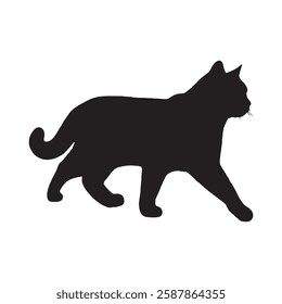 Shadow Cat Silhouette - Unique Cat Vector for Logos
