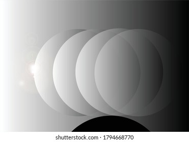 La sombra y los círculos resumen el fondo con color blanco y negro