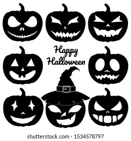 The shadow collection of scary pumpkin in the Halloween festival.