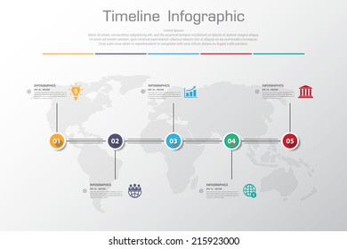 Shadow Design clean number timeline template/graphic or website.Vector/EPS10.