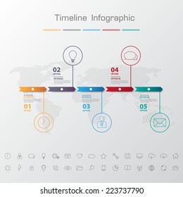 Shadow Design clean number timeline template/graphic or website.Vector/EPS1 0.