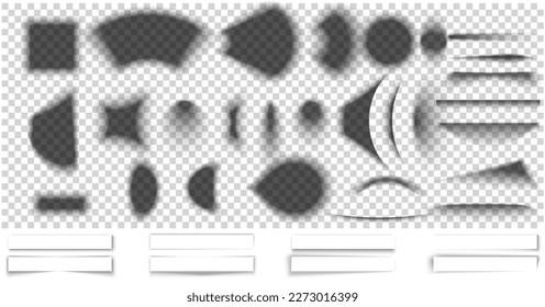 Shadow divider. Realistic paper banner shadow effect. Poster, flyer, business card, banner shadow collection. Vector illustration
