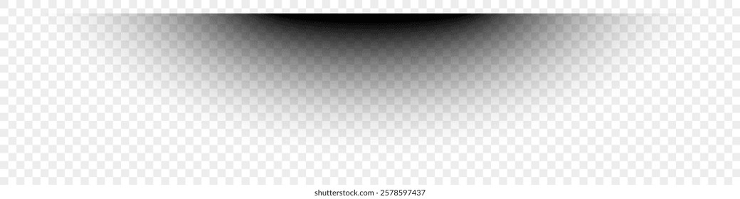 Shadow effect. Realistic soft black shape. Vector illustration isolated on transparent background.