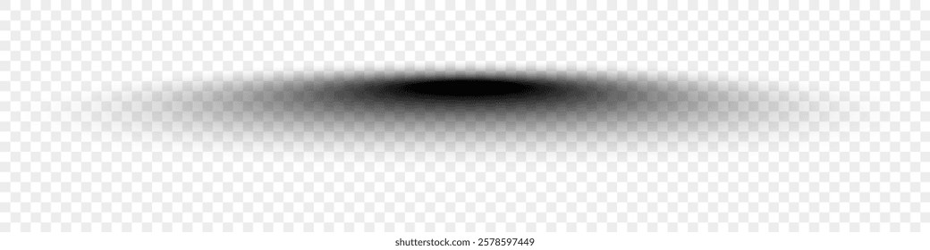 Shadow effect. Realistic soft black shape. Vector illustration isolated on transparent background.