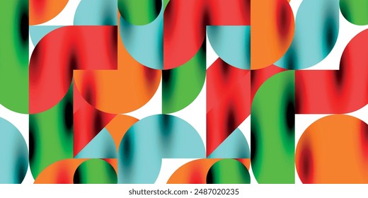 Schatteneffekt glänzende Kreise und runde Dreiecke geometrische moderne Kunst. Vektorillustration Für Bildschirmhintergrund, Banner, Hintergrund, Karte, Buchillustration, Zielseite