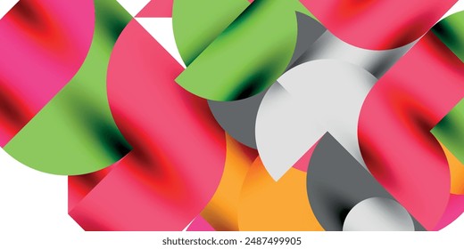 Shadow effect shiny circles and round triangles geometric modern art. Vector Illustration For Wallpaper, Banner, Background, Card, Book Illustration, landing page