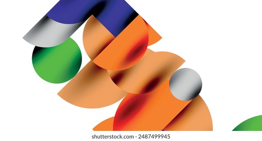 Shadow effect shiny circles and round triangles geometric modern art. Vector Illustration For Wallpaper, Banner, Background, Card, Book Illustration, landing page