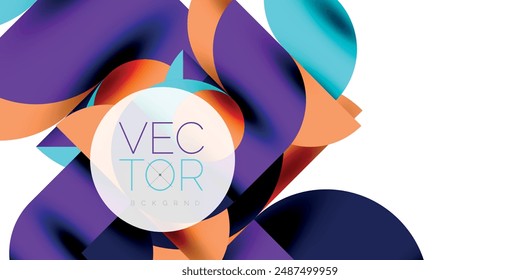 Shadow effect shiny circles and round triangles geometric modern art. Vector Illustration For Wallpaper, Banner, Background, Card, Book Illustration, landing page
