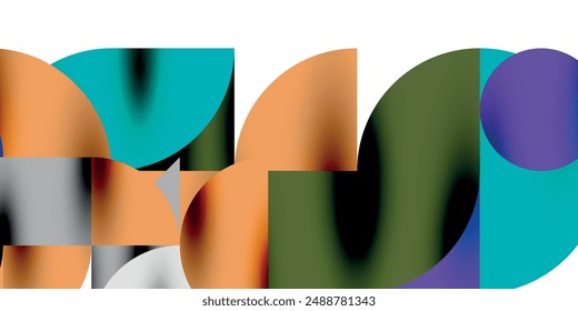 Shadow effect shiny circles and round triangles geometric modern art. Vector Illustration For Wallpaper, Banner, Background, Card, Book Illustration, landing page