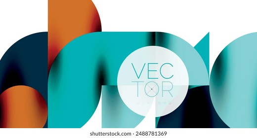 Shadow effect shiny circles and round triangles geometric modern art. Vector Illustration For Wallpaper, Banner, Background, Card, Book Illustration, landing page