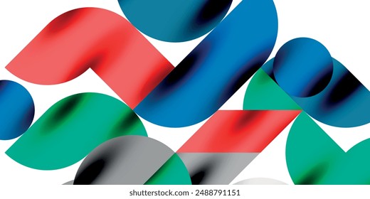 Shadow effect shiny circles and round triangles geometric modern art. Vector Illustration For Wallpaper, Banner, Background, Card, Book Illustration, landing page